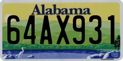 AL license plate 64AX931