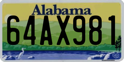 AL license plate 64AX981
