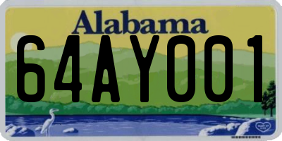 AL license plate 64AY001
