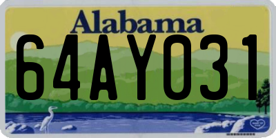 AL license plate 64AY031
