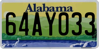 AL license plate 64AY033
