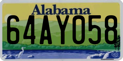 AL license plate 64AY058