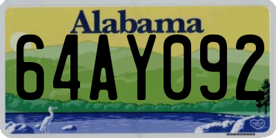 AL license plate 64AY092