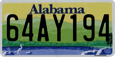AL license plate 64AY194