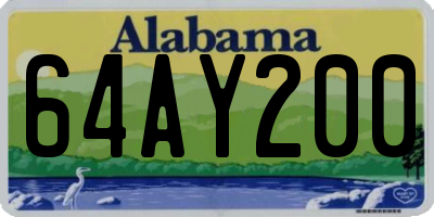 AL license plate 64AY200