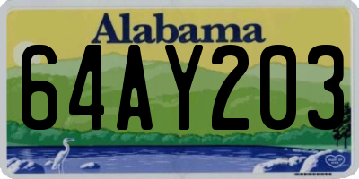 AL license plate 64AY203