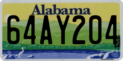AL license plate 64AY204
