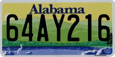 AL license plate 64AY216