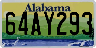 AL license plate 64AY293