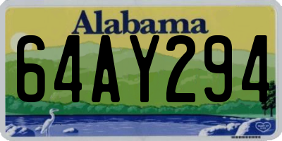 AL license plate 64AY294