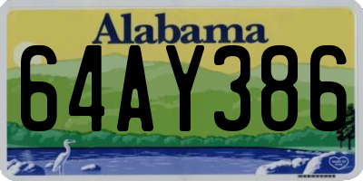 AL license plate 64AY386