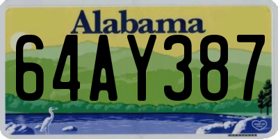 AL license plate 64AY387