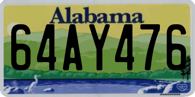 AL license plate 64AY476