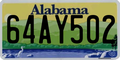 AL license plate 64AY502