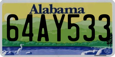 AL license plate 64AY533