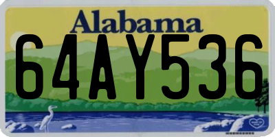 AL license plate 64AY536