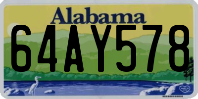 AL license plate 64AY578