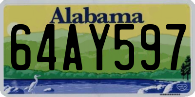 AL license plate 64AY597