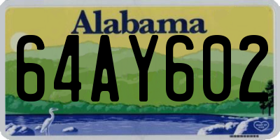 AL license plate 64AY602