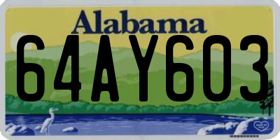 AL license plate 64AY603
