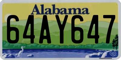 AL license plate 64AY647