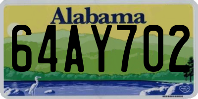 AL license plate 64AY702