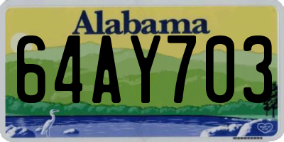 AL license plate 64AY703