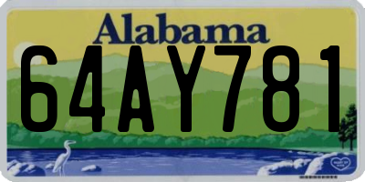 AL license plate 64AY781
