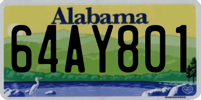 AL license plate 64AY801
