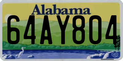 AL license plate 64AY804