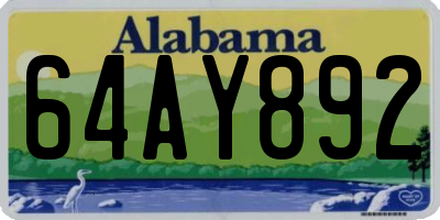 AL license plate 64AY892