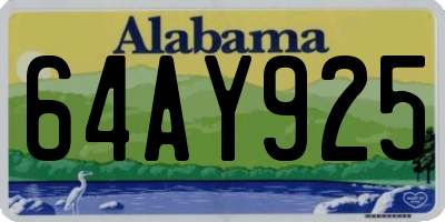 AL license plate 64AY925