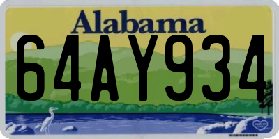 AL license plate 64AY934
