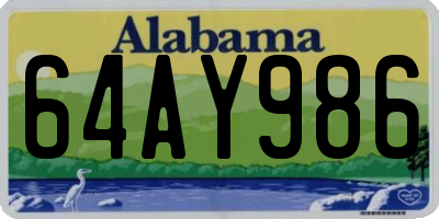 AL license plate 64AY986