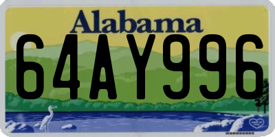 AL license plate 64AY996