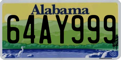 AL license plate 64AY999