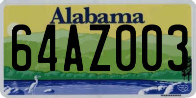 AL license plate 64AZ003