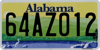 AL license plate 64AZ012