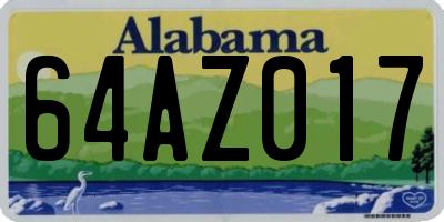 AL license plate 64AZ017