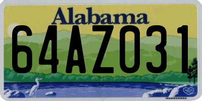 AL license plate 64AZ031