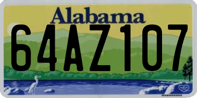 AL license plate 64AZ107