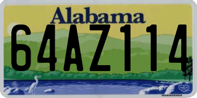 AL license plate 64AZ114