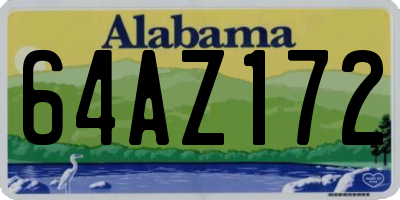 AL license plate 64AZ172