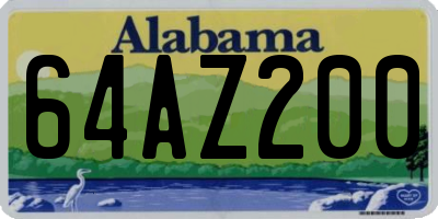 AL license plate 64AZ200