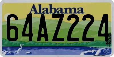 AL license plate 64AZ224