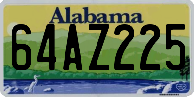 AL license plate 64AZ225