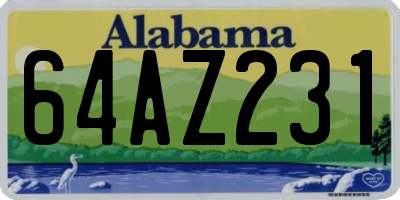 AL license plate 64AZ231
