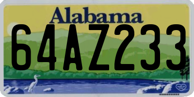 AL license plate 64AZ233