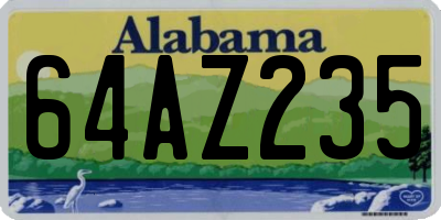 AL license plate 64AZ235