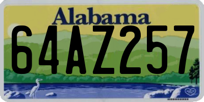 AL license plate 64AZ257